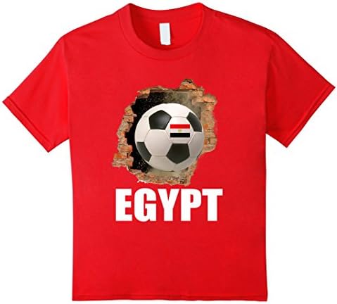Kids Storecastle: Egyptian Soccer Jersey Egypt Flag T-Shirt 8 Red