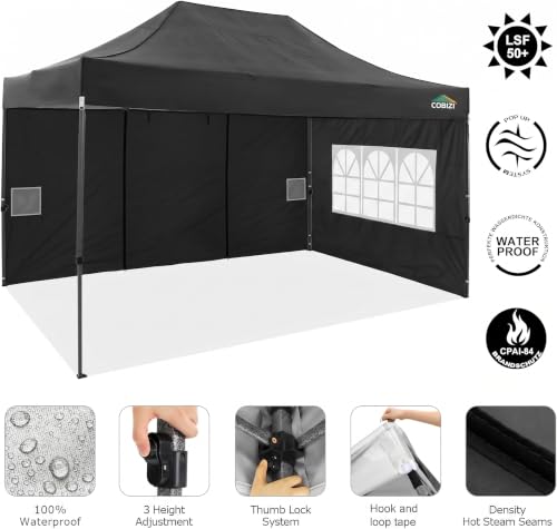 COBIZI 10x15 Pop Up Canopy Tent Review: Heavy Duty Gazebo with 4 Sidewalls image 21