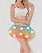 Women LED Tutu Light Up Neon Rainbow 5 Layered Party Dance Tulle Skirt Rainbow