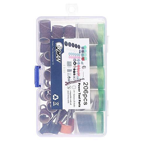 ZUINIUBI 1/8-inch Shank Rotary Tools Accessories Set Sanding Polishing Bits Kit with Storage Box for Dremel Grinder 206pcs