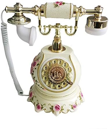 家庭用電話ホワイト樹脂電話ヴィンテージ固定回線ホームロータリーダイヤルテクノロジー固定電話タッチトーン電話 カラー バックライト付きハンズフリー 購入