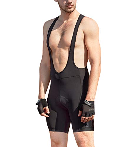 image for Santic Bib Cycling Shorts Mens 4D Padded Bicycle Breathable Half Pants