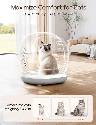 Meowant Self Cleaning Litter Box, Automatic Litter Box Self Cleaning with APP Control, 75L Extra Large Open Low Entry Smart Cats Litter Boxs for Multi-Cat Compatible Senior Cats Large Cats