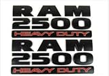 Minigo DR-25HB Set of 2 Ram 2500 HEAVY DUTY Side Fender Emblem Badges For Dodge Ram 2500 (Black)