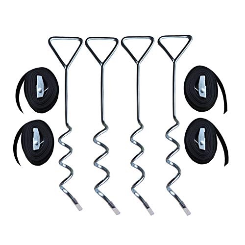 AbraFit New Heavy Duty Trampoline Anchor Kit - with Mental Buckles N Extra Durable Straps- Set of 4 - Thumbnail 7