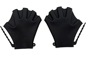 EXCEREY Silica Gel Swimming Gloves Webbed Aquatic Training Water Resistance Fitness Paddle Aerobics for Men Women Kids