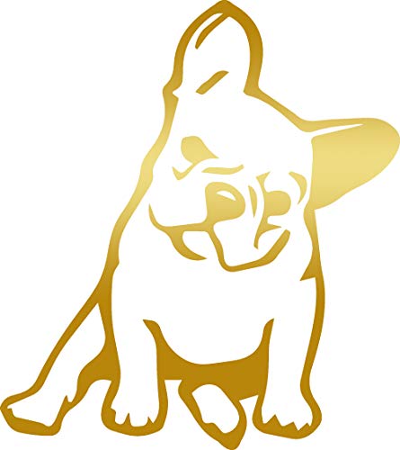 ANGDEST French Bulldog KUTE (Metallic Gold) (Set of 2) Premium Waterproof Vinyl Decal Stickers for Laptop Phone Accessory Helmet Car Window Bumper Mug Tuber Cup Door Wall Decoration