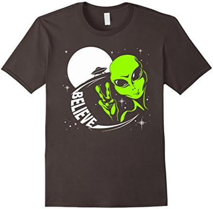 Mens Alien UFO-Believe T-shirt 2XL Asphalt