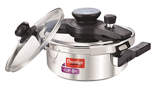 Prestige Clip On Stainless Steel Pressure Cooker with Glass Lid, 3 Litres, 2-...