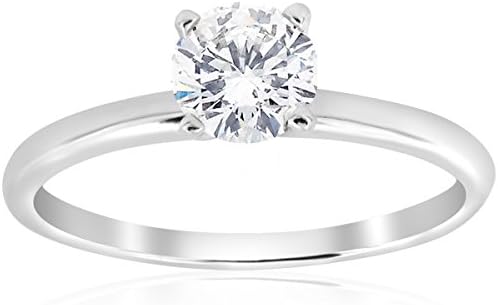 3/4ct Solitaire Diamond IGI Certfied Engagement Ring 14K White Gold (I1-I2)