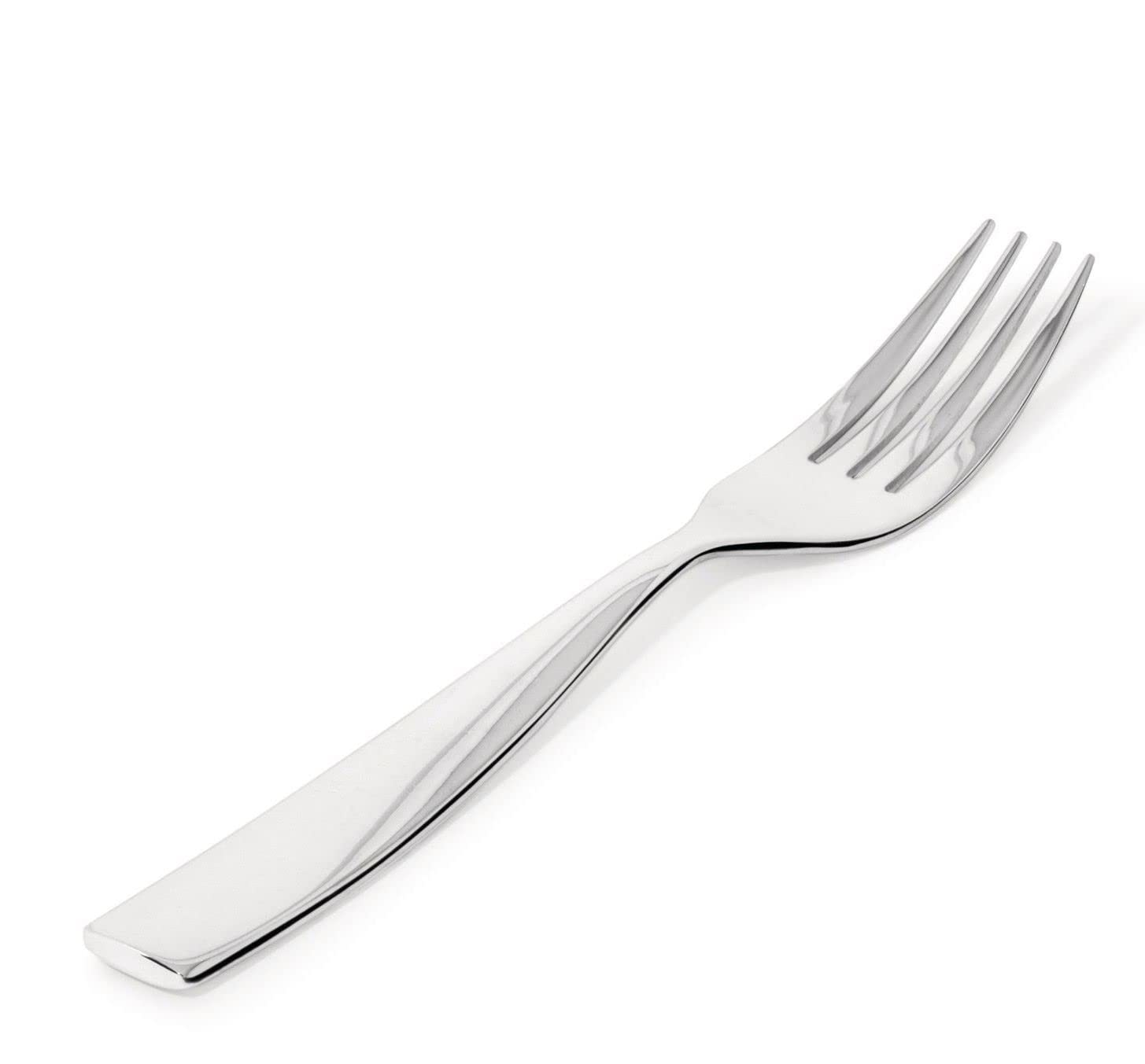 Alessi MW03/5 Dressed dessert fork in 18/10 stainless steel mirror polished with relief decoration, Set of 6