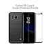 Samsung Galaxy S8 Case with Tempered Glass Screen Protector, Ubittek Resilient Shock Absorption and Carbon Fiber Design Case with [3D Curved Glass] [Tempered Glass] Screen Protector