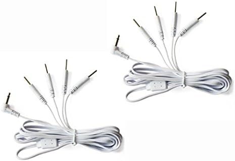 YK Care® DC 3.5mm Lead Wires for Tens/EMS Machine 4-pin 2mm Tens Unit Cords (5)
