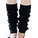 Leg Warmers,Haoricu Fashion Women Winter Warm Leg Warmers Knitted Crochet Long Socks (Black)