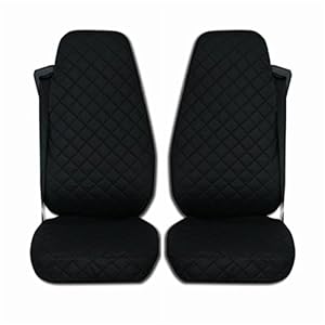 Unbekannt 2 x vrachtwagenstoelhoezen, zwart, beschermhoezen voor vrachtwagens Scania 4 serie R-serie