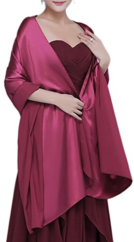 Alivila.Y Fashion Womens Chiffon Bridal Evening Scarf Shawl-Rosy Purple Satin