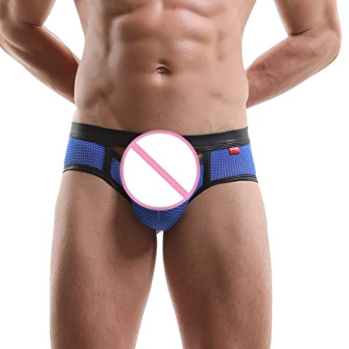 Emimarol Men's Quick Dry Travel Underwear Breathable Mesh Boxer Briefs for Outdoor Sports Lightweight Trunks Blue
