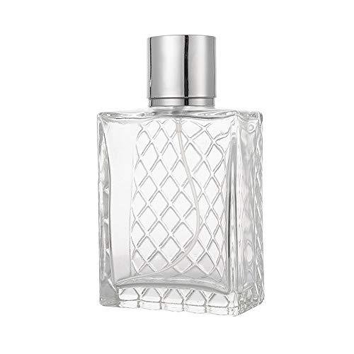 100ML 3.4oz Glass Spray Bottles for Essential Oils, Perfumes, Empty Clear Mist Spray Bottle with Silver Aluminum Sprayer - (1Pack) 1pc Funnel Filler 1PC 3ml Dropper 1pc Storage Gift Bag