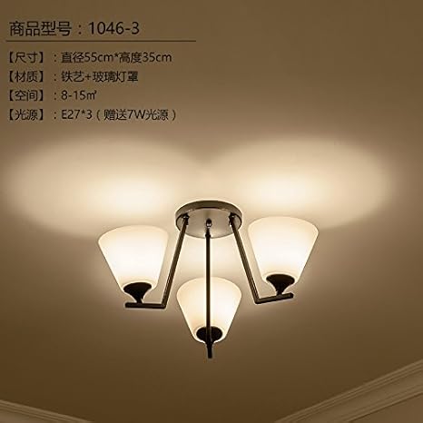 Bgmdjcf Ceiling Lamp 3 Iron Art Nouveau Head Amazon Com