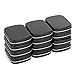 Aybloom Metal Hinged Lid Tin Containers - 12 Pack Metal Tin Box Mini Portable Box Containers Small Storage Kit for Drawing Pin Nail Art Bead Earring and Jewelry Craft Organizing (12 Pack, Black)