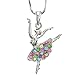 Soulbreezecollection Multi Colorful Dancing Ballerina Dancer Dance Pendant Necklace Charm Designer Ballet Jewelry
