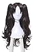ROLECOS Tohsaka Rin Cosplay Wigs Womens Long Wavy 2 Ponytails Synthetic Wig Dark Brown