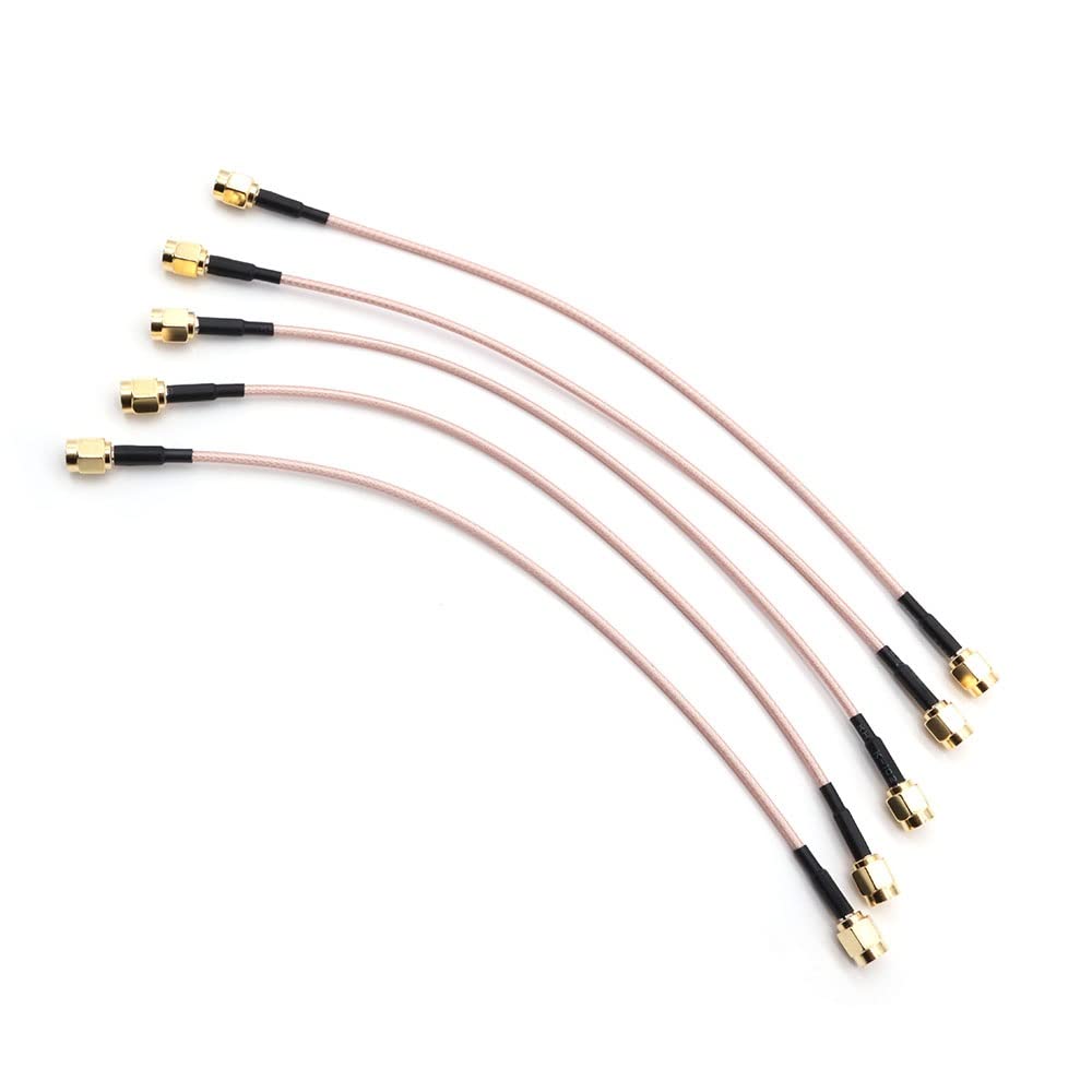 Fasizi 5PCS 7.8 Inch RG316 Wire Jumper SMA Male to SMA Male with Connecting Line RF Coaxial Coax Cable Antenna Extender Cable Adapter Jumper - Internal Needle
