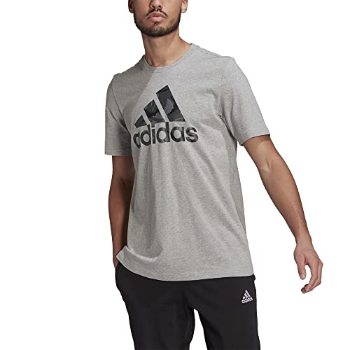 adidas Men's Standard Essentials Camouflage Print Tee, Medium Grey