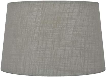 Allen Roth 10 In X 15 In Gray Fabric Drum Lamp Shade Amazon Com