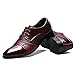 Rainlin Men's Breathable Leather Lined Perforated Dress Oxfords Shoes Wine Red US 10.5
