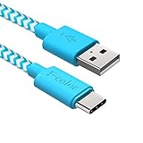 Type C Cable, 6Ft Long F-color Braided Reversible USB 2.0 Charger Cord for LG G5, Nexus 5X 6P, OnePlus 2, New MacBook 12