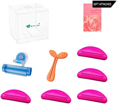 Toothpaste Tube Squeezer Dispenser - Kit (Sucker Dust-proof,Holder Rolling,Roller Key)