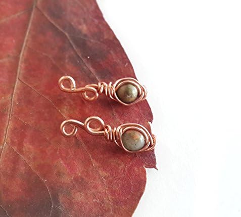 Elven ears - Unakite ear climber Elven ear cuff Elven earrings Elven jewelry Elvish jewelry Ear climber Pierced ear cuff Unakite earring