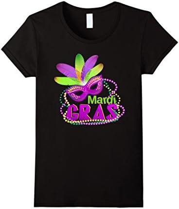 Womens Mardi Gras T-Shirt Large Black