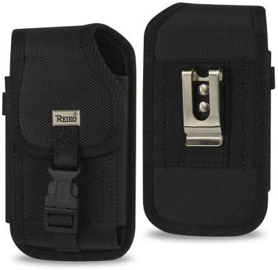 For Samsung Galaxy Note 8 Black Reiko Rugged Nylon Pouch Holster Belt Clip ( Fits W/ Silicone Case / Thin to Medium Hybrid) + Zoomazig Stylus