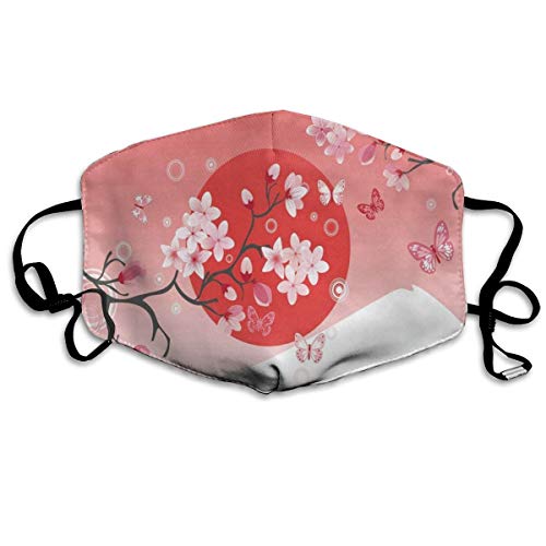 ZHOUSUN Dustproof Anti-Bacterial Washable Reusable Japanese Cherry Blossom Butterfly Mouth Cover Mask Respirator Germ Protective Breath Healthy Safety Warm Windproof Mask