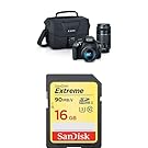Canon EOS Rebel T6 Digital SLR Camera Kit with EF-S 18-55mm and EF 75-300mm Zoom Lenses (Black) with Free SanDisk Extreme 16GB SDHC UHS-I Card