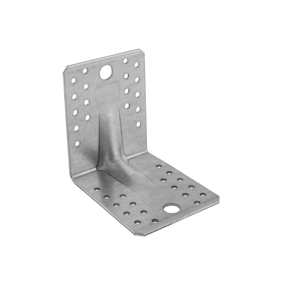 105mm x 105mm x 90mm Galvanised Heavy Duty with Reinforcment Angle Brackets for Wood 3mm Thick Timber Steel Zinc Plated Steel KP2 (Pack of 20) L12-K12ABC