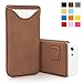 iPhone 5C Case, Snugg Apple iPhone 5C Distressed Brown Leather Pouch Case [Card Slot] Apple iPhone 5C Pouch Case Cover Executive Design