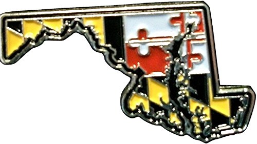 Maryland State Outline with Flag Design Hat Tac or Lapel Pin