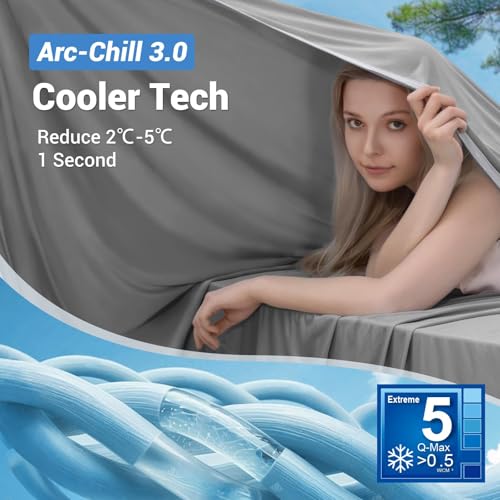Marchpower Refreshing Summer Blanket, Arc-Chill 3.0 200 x 220 cm, Lightweight and Cool Double-Sided Blanket, Anti-Heat Blanket for Sofa, Office, Travel and Pet Bed Sheet – Grey