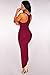 Cfanny Women's Knotted Front Slit Cocktail Dress,Wine,Small