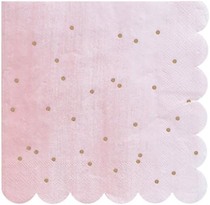 Fire and Creme Stars Large Foiled Party Paper Napkins Gold Pink White Ombre 13 x 13" - Pack of 16
