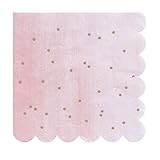 Fire and Creme Stars Large Foiled Party Paper Napkins Gold Pink White Ombre 13 x 13