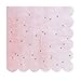 Fire and Creme Stars Large Foiled Party Paper Napkins Gold Pink White Ombre 13 x 13