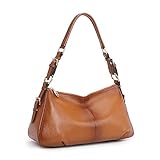 Kattee Ladies' Vintage Leather Hobo Shoulder Handbag Brown