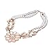 Tuscom Women Jewelry Crystal Pearl Flower Bib Choker Chunky Statement Collar Necklace
