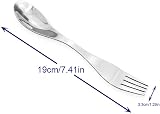 SwirlColor Pack of 2 Portable Stainless Steel Sporks Camping Cutlery Green view 3