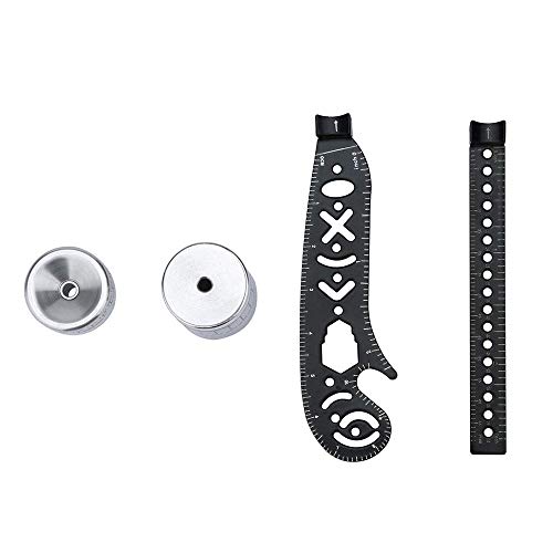 Multi-Function Drawing Tool Scale Ruler Measuring Templates with A Curved Profile, Metallic Ruler Mini Compass Protractor Combo Patterns Versatile Utensil Drafting Kits