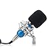 Excelvan BM-800 Condenser Microphone Sound Recording Dynamic + Mic Shock Mount, Ideal for Radio Broadcasting, Voice-Over and Recording Studio